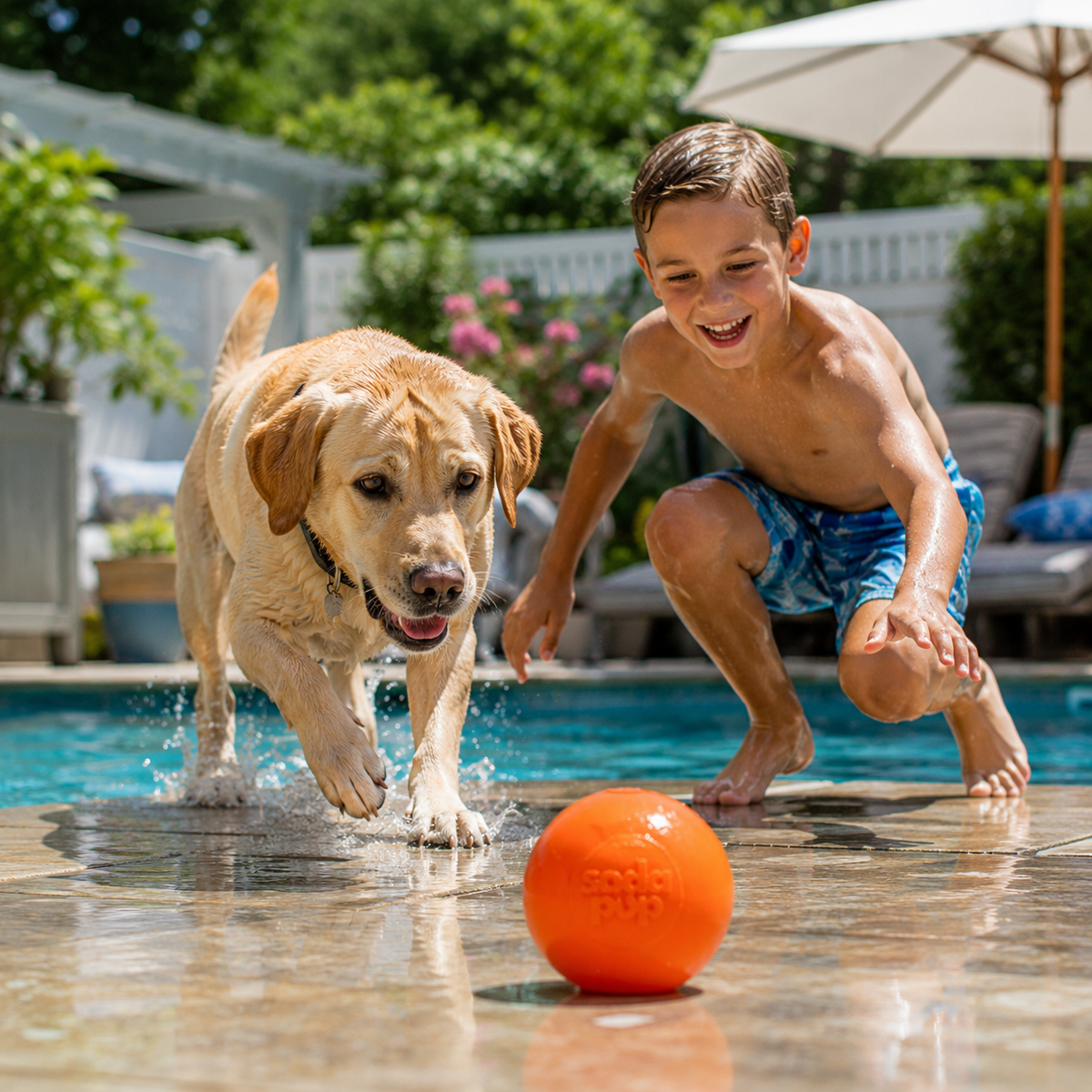SodaPup Squeak Ball Floating Squeaky Dog Toy – Orange