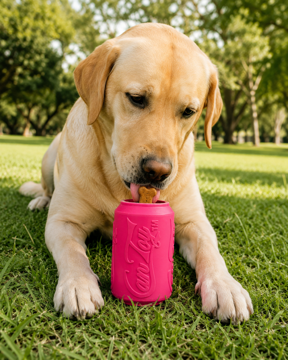 SodaPup Puppy Can Rubber Chew Toy & Treat Dispenser – Pink