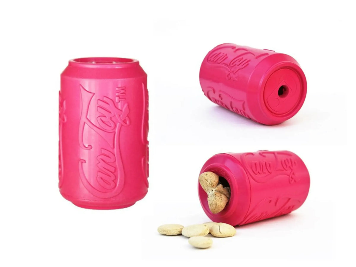 SodaPup Puppy Can Rubber Chew Toy & Treat Dispenser – Pink
