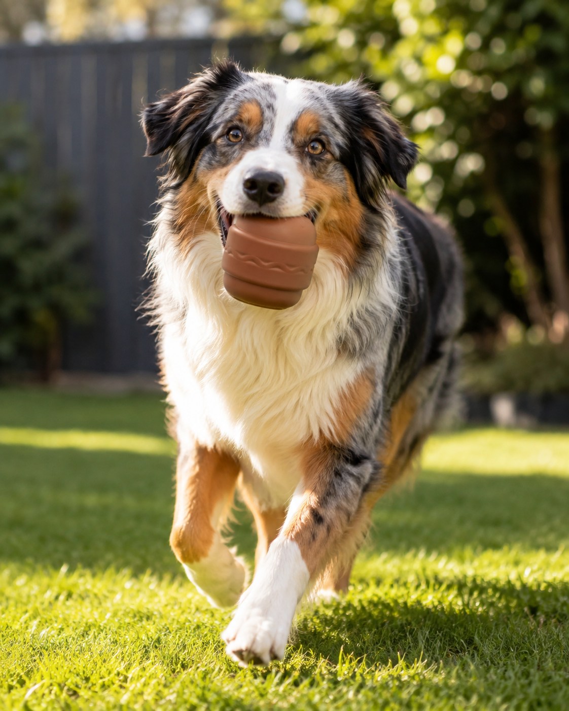 SodaPup Hamburger Rubber Dog Chew Toy & Treat Dispenser