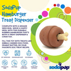 SodaPup Hamburger Rubber Dog Chew Toy & Treat Dispenser
