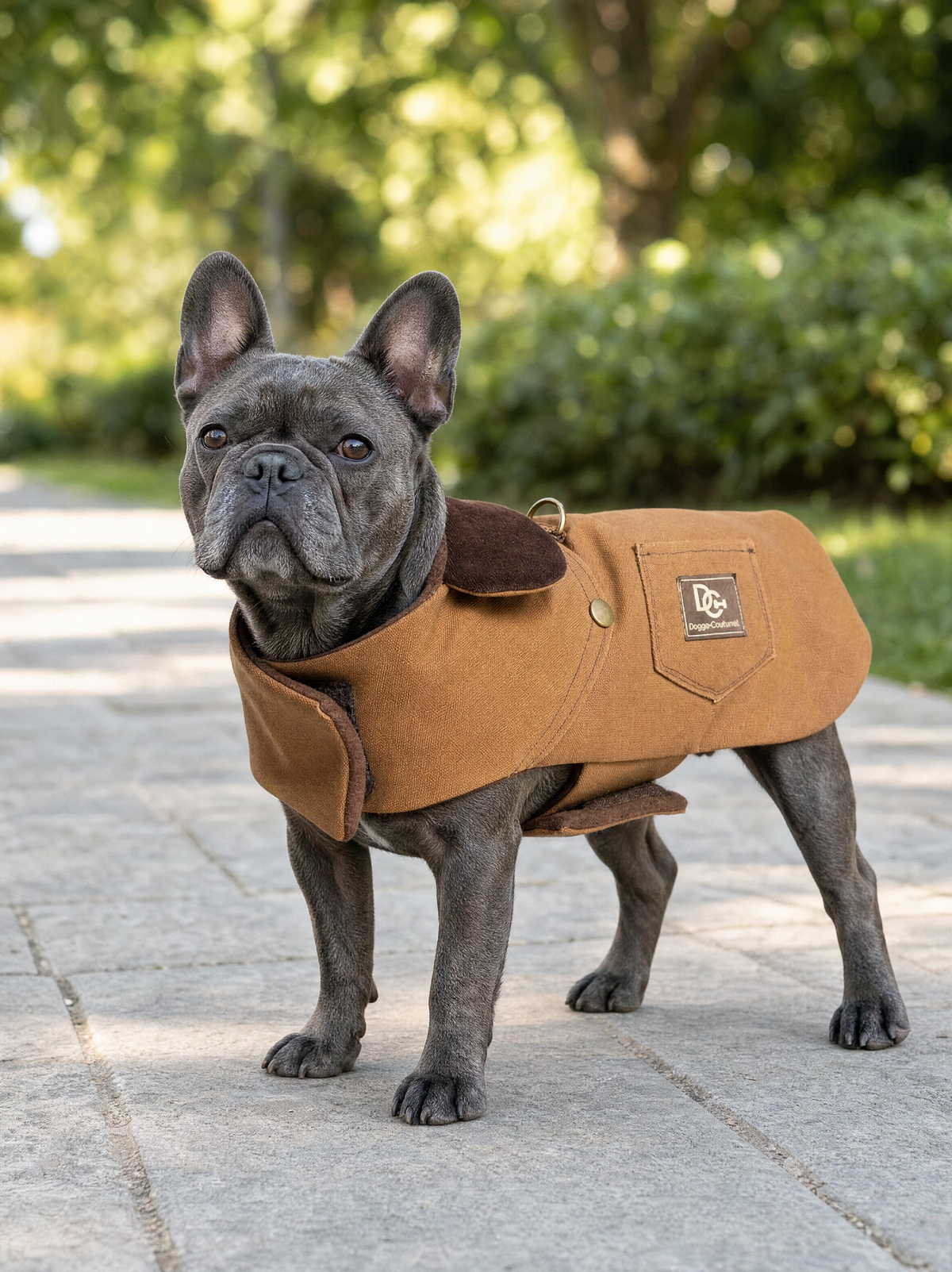 Brown Canvas Dog Coat with Fleece Lining | Sablewood