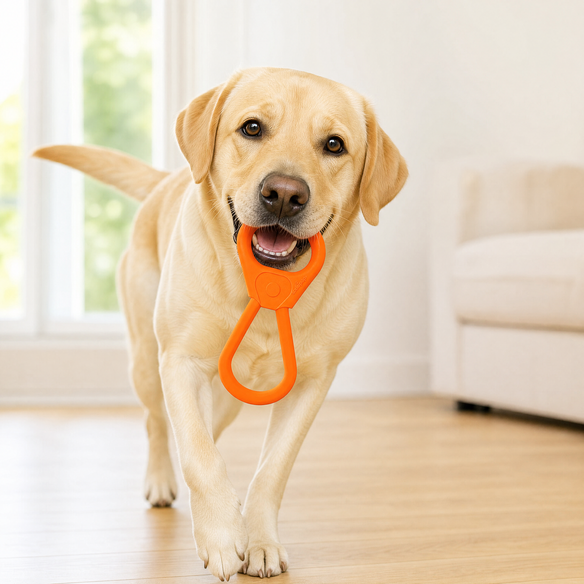 SodaPup Pop Top Natural Rubber Tug Dog Toy – Orange
