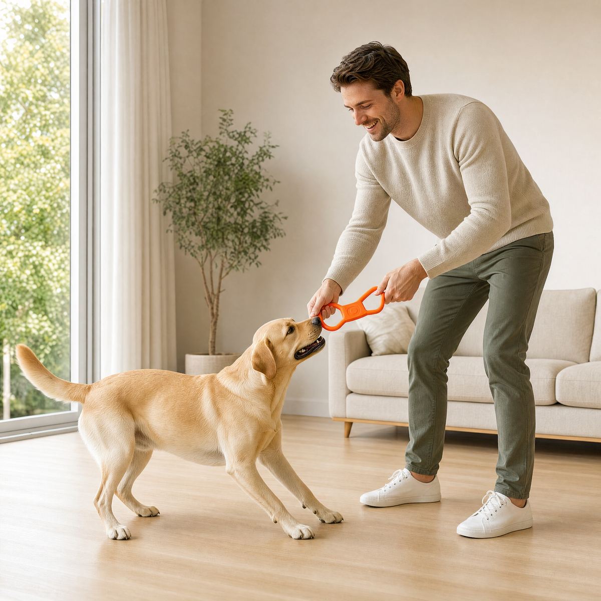 SodaPup Pop Top Natural Rubber Tug Dog Toy – Orange