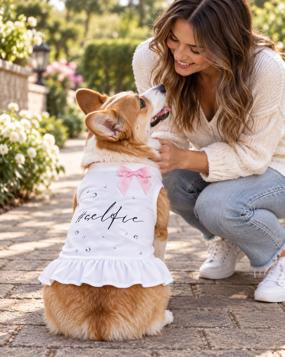 Selfie Rhinestone Ruffle Dog Dress | Sablewood