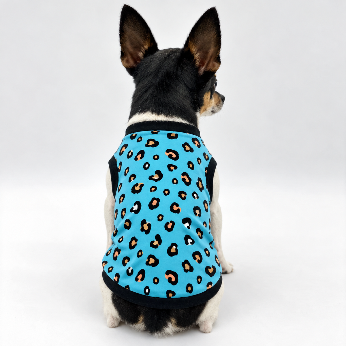 Teal Leopard Print Dog Tank Top | Sablewood